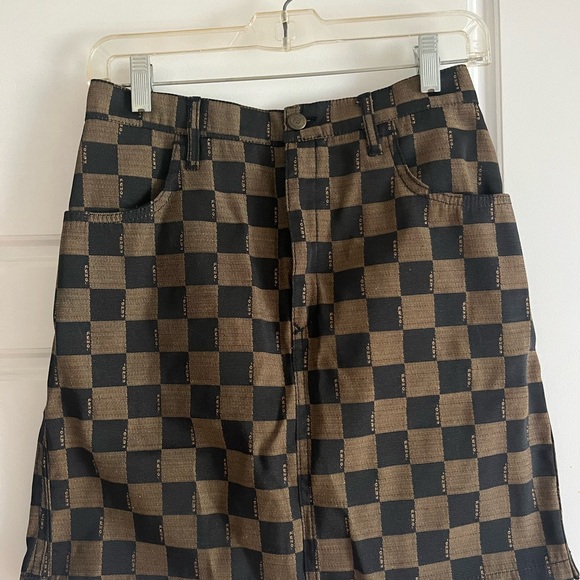 Fendi Black and Brown Patterned Skirt - Picture 1 of 5